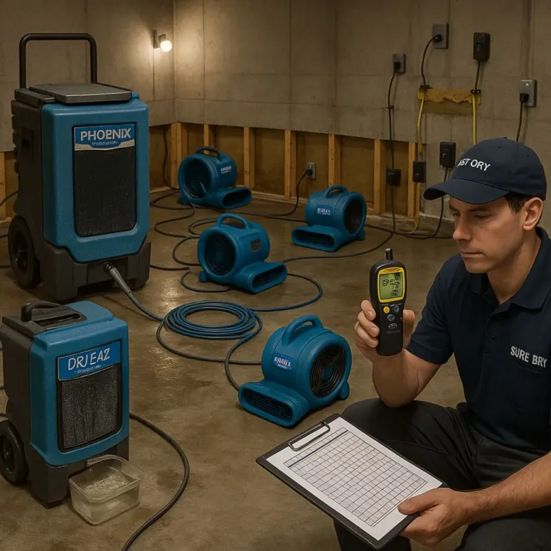 Structural Drying and Dehumidification process in Tappahannock, VA